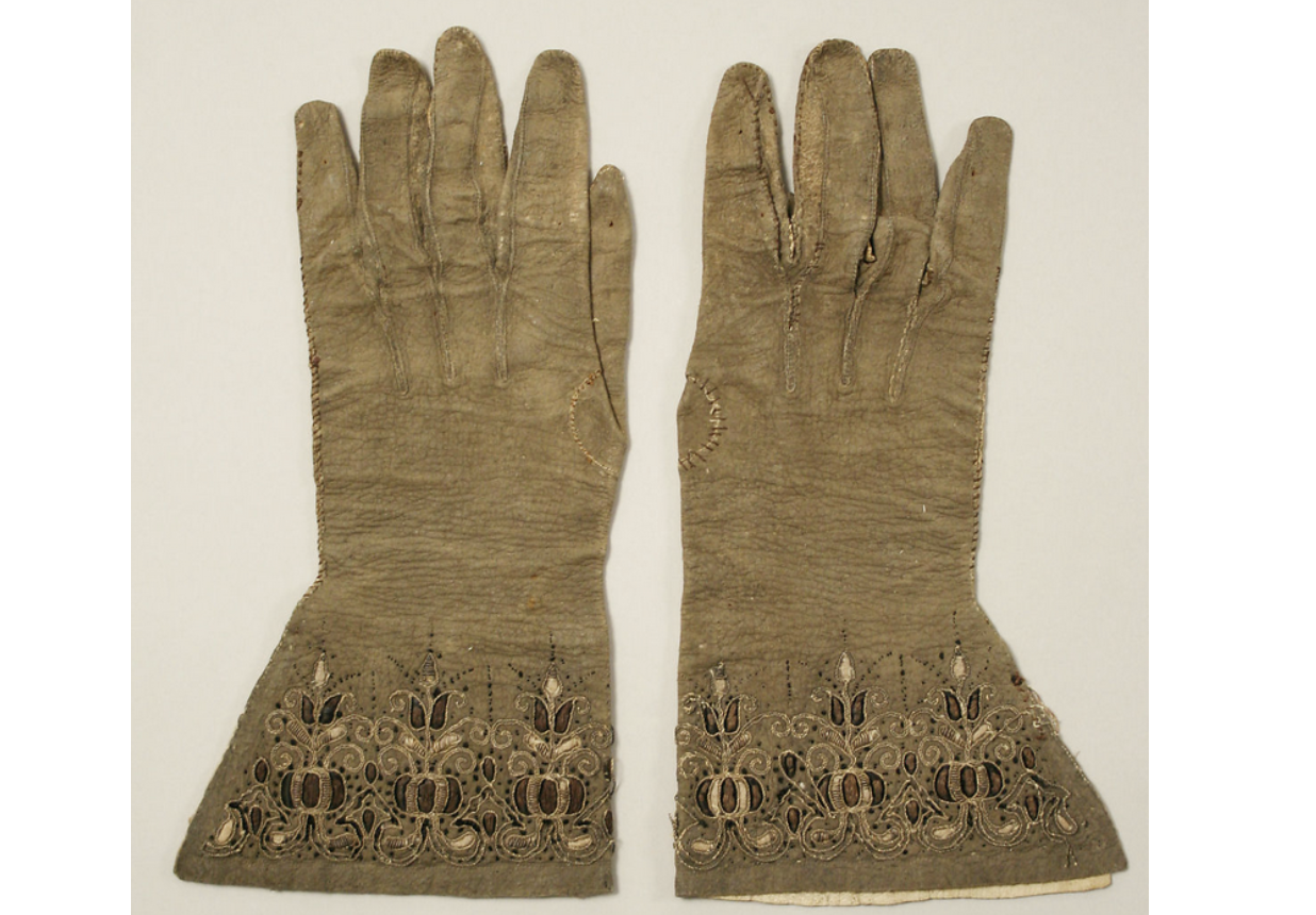 A pair of 16th century gloves held by the The Met in New York City